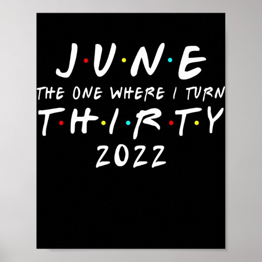 30th Birthday June The One Where I Turn 30 2022 Poster (Voorkant)