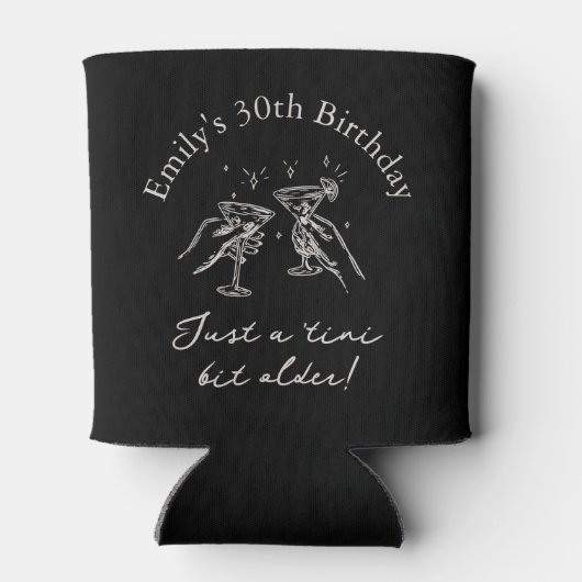 30th Birthday “Just a Tini Bit Older” Martini Blikjeskoeler (Achterkant)