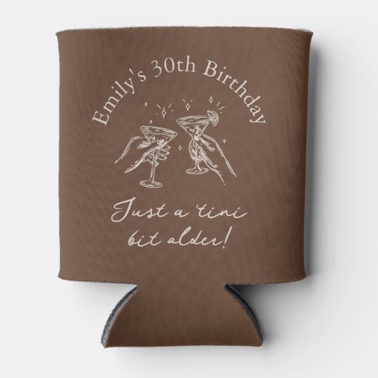 30th Birthday “Just a Tini Bit Older” Martini Blikjeskoeler (Voorkant)