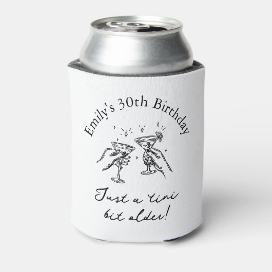 30th Birthday “Just a Tini Bit Older” Martini Blikjeskoeler (Blikje Achterkant)