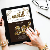 30th Birthday Leopard Folie Balloon Script Kaart