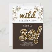 30th Birthday Leopard Folie Balloon Script Kaart (Voorkant)