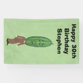 30th Birthday Man Green Pickle Head Face Suit Spandoek (Horizontaal)
