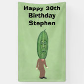 30th Birthday Man Green Pickle Head Face Suit Spandoek (Verticaal)
