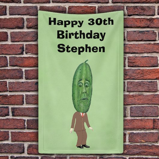 30th Birthday Man Green Pickle Head Face Suit Spandoek