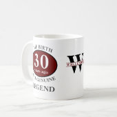 30th Birthday Monogram Legend Toevoegen Jouw naam  Koffiemok (Voorkant links)