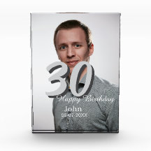 30th Birthday Naam toevoegen Datum Jaar Wit Foto