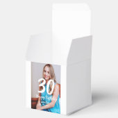 30th Birthday Naam toevoegen Datum Jaar Wit Foto Bedankdoosjes (Geopend)