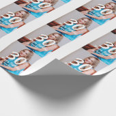 30th Birthday Naam toevoegen Datum Jaar Wit Foto Cadeaupapier (Hoek)