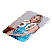 30th Birthday Naam toevoegen Datum Jaar Wit Foto Magneet (Linkerzijde)