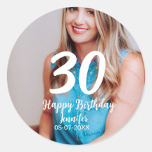 30th Birthday Naam toevoegen Datum Jaar Wit Foto