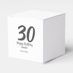 30th Birthday Naam toevoegen Datum Jaar Zwarte sja Bedankdoosjes
