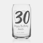 30th Birthday Naam toevoegen Datum Jaar Zwarte sja Blikvorm Glas<br><div class="desc">bewerkbaar ontwerp</div>