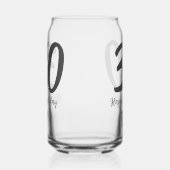 30th Birthday Naam toevoegen Datum Jaar Zwarte sja Blikvorm Glas (Links)