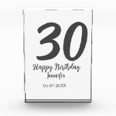 30th Birthday Naam toevoegen Datum Jaar Zwarte sja Fotoblokken (Voorkant)