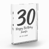 30th Birthday Naam toevoegen Datum Jaar Zwarte sja Fotoblokken (Links)