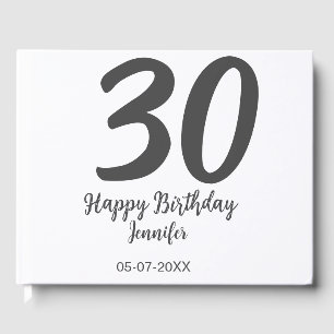 30th Birthday Naam toevoegen Datum Jaar Zwarte sja Gastenboek