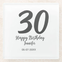 30th Birthday Naam toevoegen Datum Jaar Zwarte sja