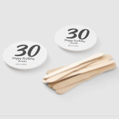 30th Birthday Naam toevoegen Datum Jaar Zwarte sja Handwaaier (Niet-gemonteerd)