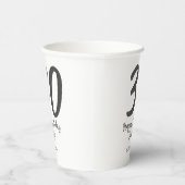 30th Birthday Naam toevoegen Datum Jaar Zwarte sja Papieren Bekers (Rechts)