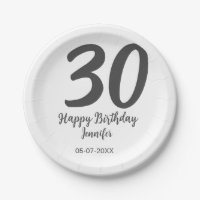 30th Birthday Naam toevoegen Datum Jaar Zwarte sja