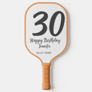 30th Birthday Naam toevoegen Datum Jaar Zwarte sja Pickleball Paddle