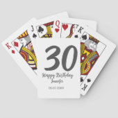30th Birthday Naam toevoegen Datum Jaar Zwarte sja Pokerkaarten (Achterkant)