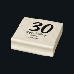 30th Birthday Naam toevoegen Datum Jaar Zwarte sja Rubberstempel<br><div class="desc">bewerkbaar ontwerp</div>