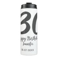 30th Birthday Naam toevoegen Datum Jaar Zwarte sja