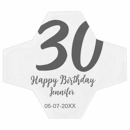 30th Birthday Naam toevoegen Datum Jaar Zwarte sja Voetbal (Enkel)