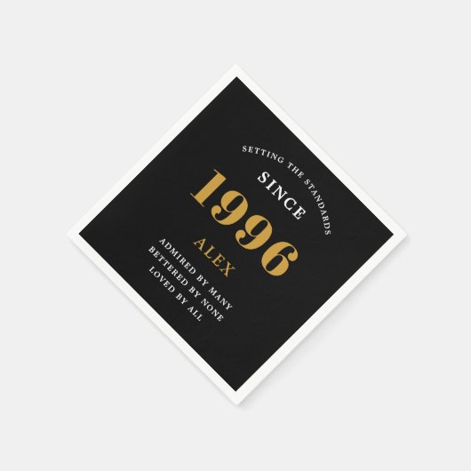 30th Birthday Name 1996 Black Gold Elegant Chic Servet (Hoek)