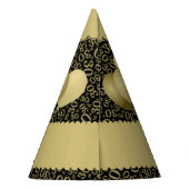 30th Birthday Number Pattern Gold/Black Scallops Feesthoedjes (Achterkant)