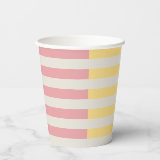 30th Birthday Palm Beach Pastel Stripe Tropical Papieren Bekers (Achterkant)