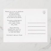 30th Birthday Party ~ Art Deco Style "30" + naam Folie Uitnodiging Briefkaart (Achterkant)