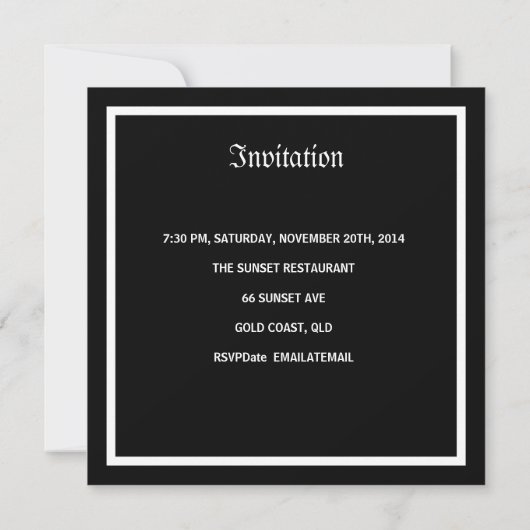 30th Birthday Party Black Silver Drinken Kaart (Achterkant)