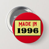 30th Birthday party born 1996 30 pin Ronde Button 7,6 Cm (Voorkant /achterkant)