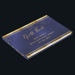 30th Birthday Party dark blue gold confetti Gastenboek<br><div class="desc">Een 30e Birthday Party Guest Book voor hem,  jongen,  man in donkerblauwe,  marineblauwe achtergrond. De blauwe kleur is ongelijk. Met een gouden lijst en gouden confetti sprinkle,  gouden gekleurde letters. Spine: voeg je eigen tekst toe.</div>