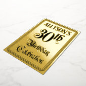 30th Birthday Party — Elegant Script + aangepaste  Folie Uitnodiging (Gedraaid)