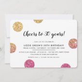 30TH BIRTHDAY PARTY moderne gouden glitter polka d Kaart (Voorkant)