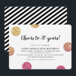 30TH BIRTHDAY PARTY moderne gouden glitter polka d Kaart<br><div class="desc">door kat massard >>> www.simplysweetPAPERIE.com <<< Een trendy uitnodigingsontwerp voor uw VERJAARDAG voor elke leeftijd - neem contact met mij op om het glittertype voor u te veranderen! TIP :: 1. Als u afbeeldingen en lettertypen wilt wijzigen/verplaatsen en meer tekst wilt toevoegen, klikt u op de knop "Aanpassen". - -...</div>