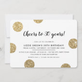 30TH BIRTHDAY PARTY moderne gouden glitter polka d Kaart (Voorkant)