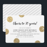 30TH BIRTHDAY PARTY moderne gouden glitter polka d Kaart<br><div class="desc">door kat massard >>> www.simplysweetPAPERIE.com <<< Een trendy uitnodigingsontwerp voor uw VERJAARDAG voor elke leeftijd - neem contact met mij op om het glittertype voor u te veranderen! TIP :: 1. Als u afbeeldingen en lettertypen wilt wijzigen/verplaatsen en meer tekst wilt toevoegen, klikt u op de knop "Aanpassen". - -...</div>