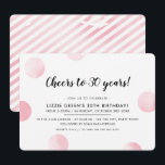 30TH BIRTHDAY PARTY roze waterverf polka dots Kaart<br><div class="desc">door kat massard >>> www.simplysweetPAPERIE.com <<< Een trendy uitnodigingsontwerp voor uw VERJAARDAG voor elke leeftijd - neem contact met mij op om het glittertype voor u te veranderen! TIP :: 1. Als u afbeeldingen en lettertypen wilt wijzigen/verplaatsen en meer tekst wilt toevoegen, klikt u op de knop "Aanpassen". - -...</div>