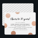 30TH BIRTHDAY PARTY stijlvolle rozen gouden polka  Kaart<br><div class="desc">door kat massard >>> www.simplysweetPAPERIE.com <<< Een trendy uitnodigingsontwerp voor uw VERJAARDAG voor elke leeftijd - neem contact met mij op om het glittertype voor u te veranderen! TIP :: 1. Als u afbeeldingen en lettertypen wilt wijzigen/verplaatsen en meer tekst wilt toevoegen, klikt u op de knop "Aanpassen". - -...</div>