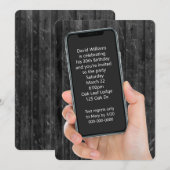 30th Birthday Party Text Message I Kaart (Voorkant / Achterkant)