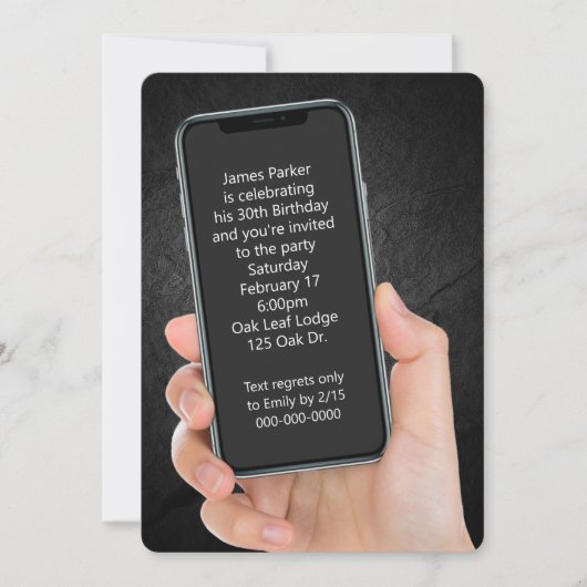 30th Birthday Party Text Message Kaart (Voorkant)