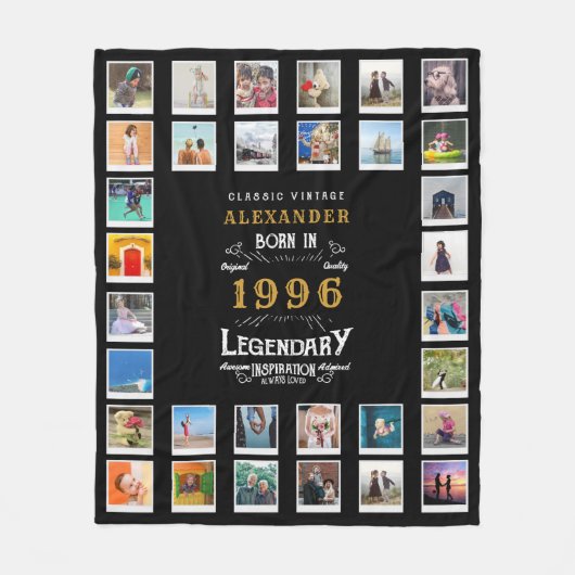 30th Birthday Photo Collage Son Or Husband Fleece Deken (Voorkant)