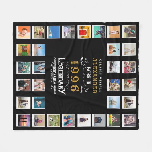 30th Birthday Photo Collage Son Or Husband Fleece Deken (Voorkant (Horizontaal))