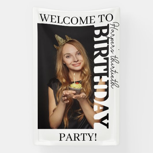 30th Birthday Photo college Party  Spandoek (Verticaal)
