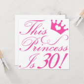 30th Birthday Princess Kaart (Voorkant / Achterkant in situ)